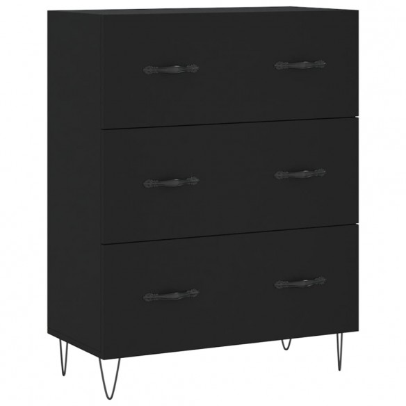 Buffet haut Noir 69,5x34x180 cm Bois d'ingénierie