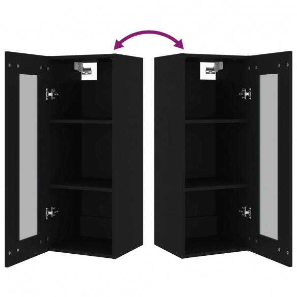 Armoire murale suspendue Noir 34,5x34x90 cm