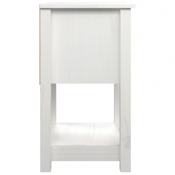 Table de chevet Blanc 40x35x61,5 cm Bois de pin massif