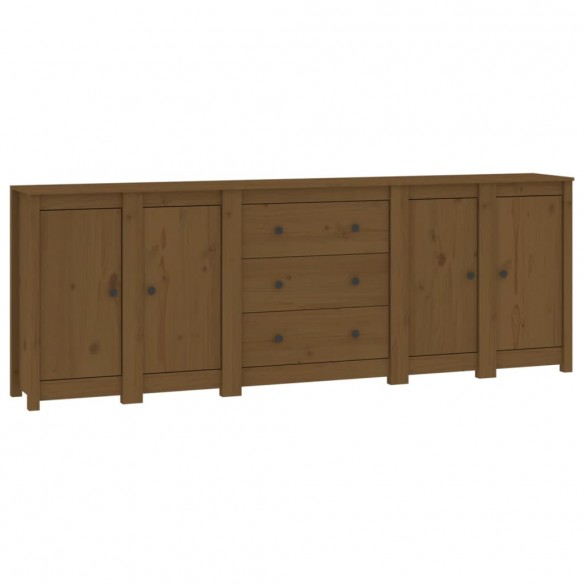 Buffet Marron miel 230x35x80 cm Bois massif de pin