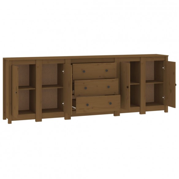 Buffet Marron miel 230x35x80 cm Bois massif de pin