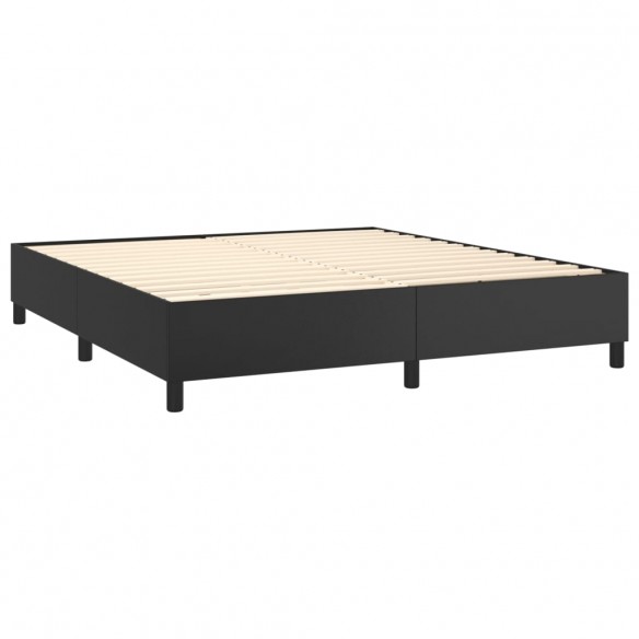 Cadre de lit avec matelas Noir 180x200 cm Similicuir