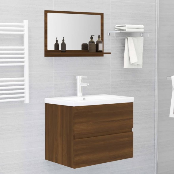 Miroir de bain Chêne marron 60x10,5x37 cm Bois d'ingénierie