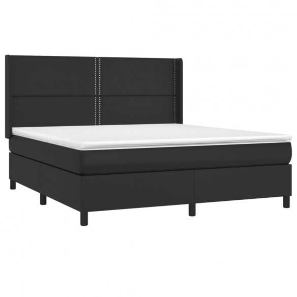 Cadre de lit matelas LED Noir 180x200cm Similicuir