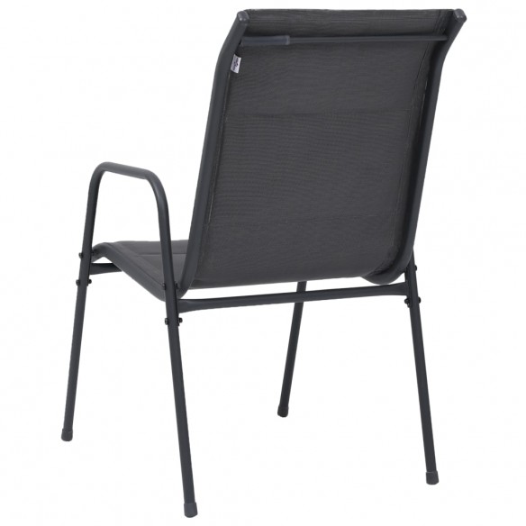 Chaises empilables de jardin 2pcs Acier et textilène Anthracite