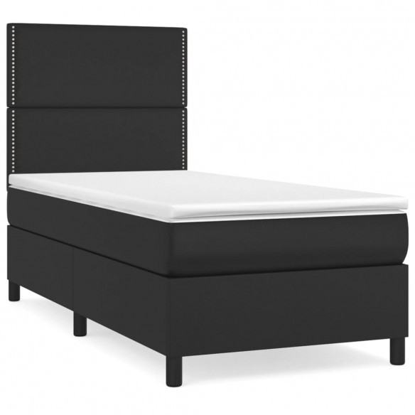 Cadre de lit avec matelas Noir 100x200 cm Similicuir