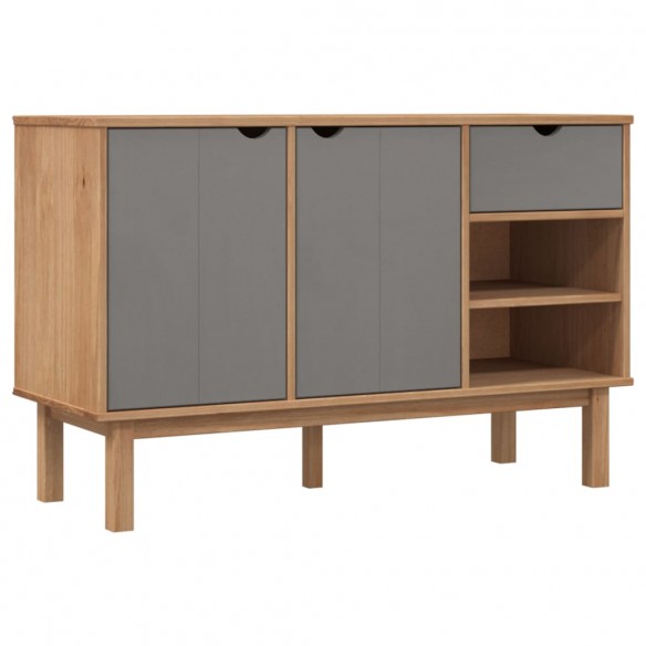 Buffet OTTA Marron et gris 114x43x73,5 cm Bois massif pin