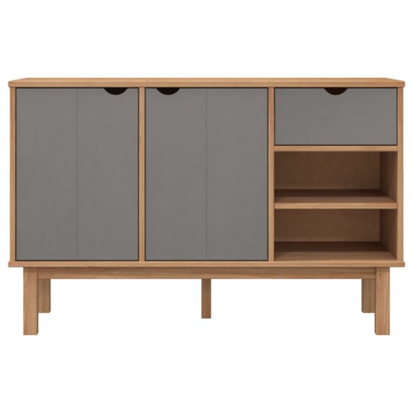 Buffet OTTA Marron et gris 114x43x73,5 cm Bois massif pin