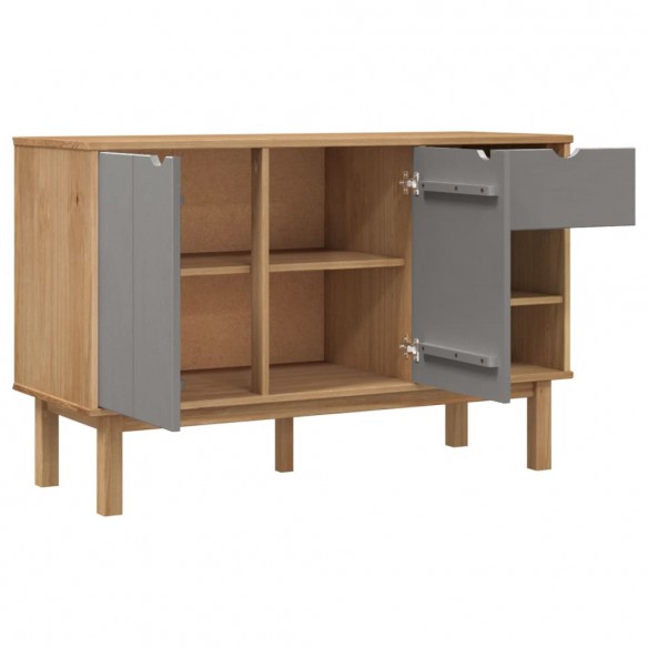 Buffet OTTA Marron et gris 114x43x73,5 cm Bois massif pin