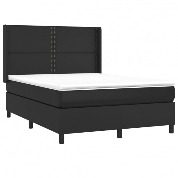 Cadre de lit avec matelas Noir 140x190 cm Similicuir