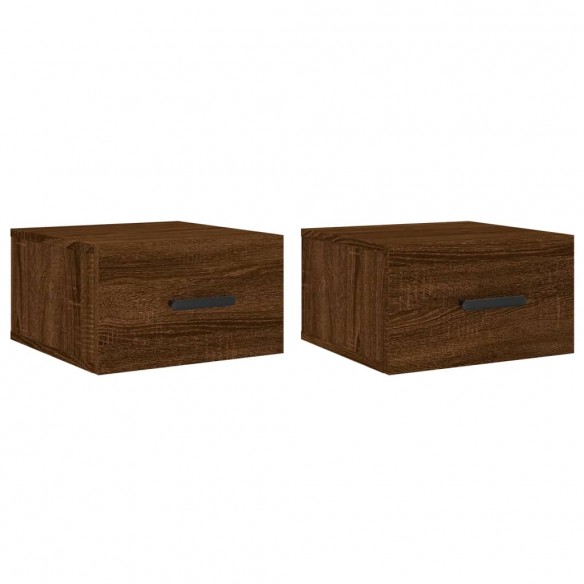 Tables de chevet murales 2 pcs chêne marron 35x35x20 cm