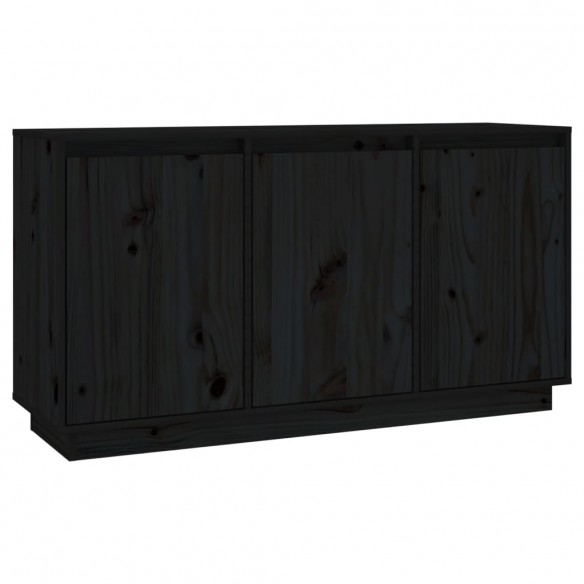 Buffet Noir 111x34x60 cm Bois massif de pin