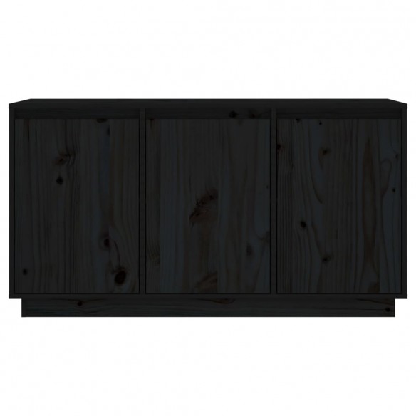 Buffet Noir 111x34x60 cm Bois massif de pin