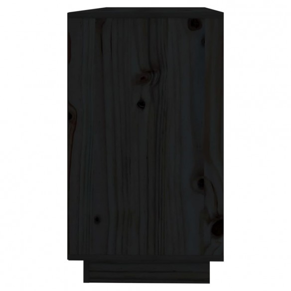 Buffet Noir 111x34x60 cm Bois massif de pin