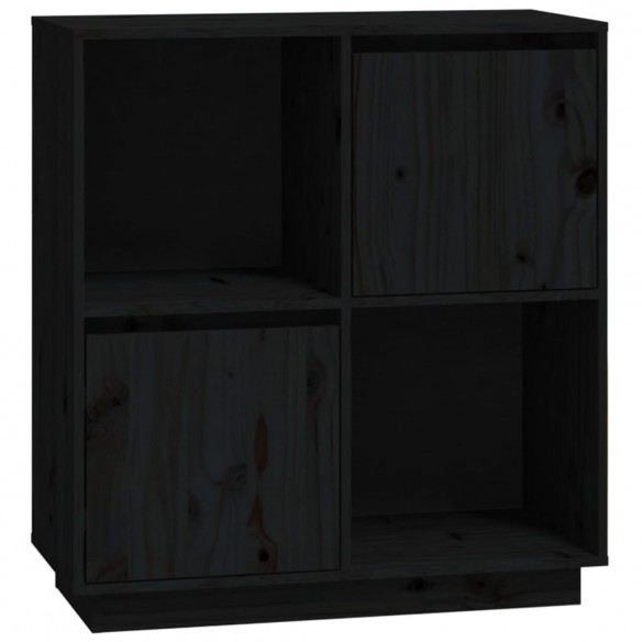 Buffet Noir 74x35x80 cm Bois massif de pin