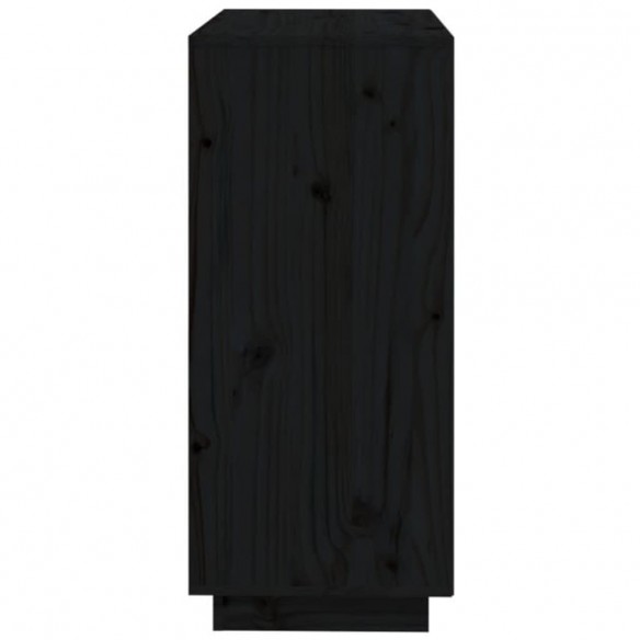 Buffet Noir 74x35x80 cm Bois massif de pin