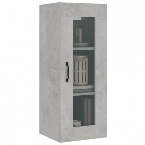 Armoire murale suspendue Gris béton 34,5x34x90 cm