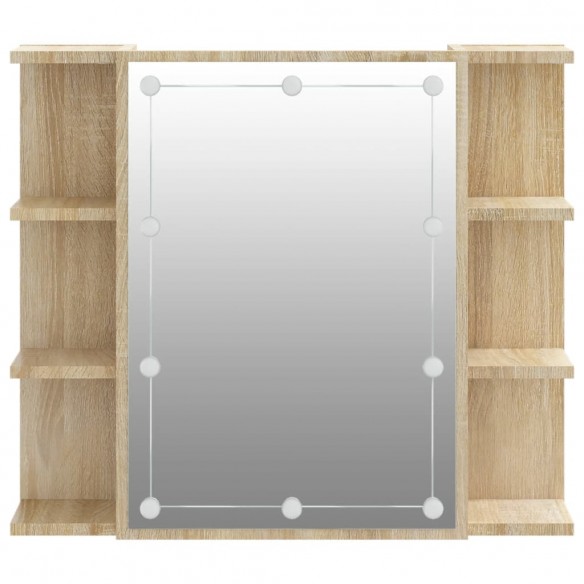 Armoire à miroir avec LED Chêne sonoma 70x16,5x60 cm