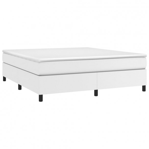 Cadre de lit avec matelas Blanc 160x200cm Similicuir