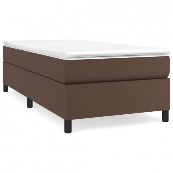 Cadre de lit avec matelas Marron 90x200cm Similicuir