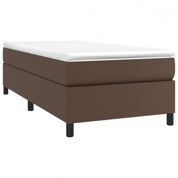 Cadre de lit avec matelas Marron 90x200cm Similicuir