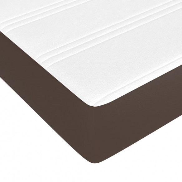 Cadre de lit avec matelas Marron 90x200cm Similicuir