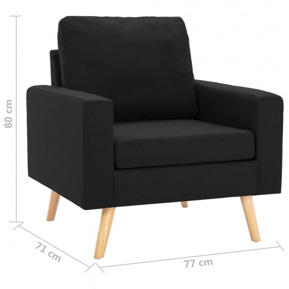 Fauteuil Noir Tissu