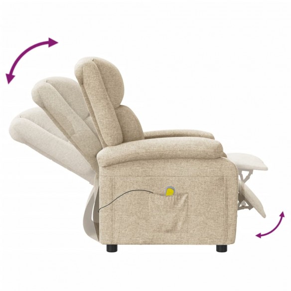 Fauteuil de massage Crème Tissu