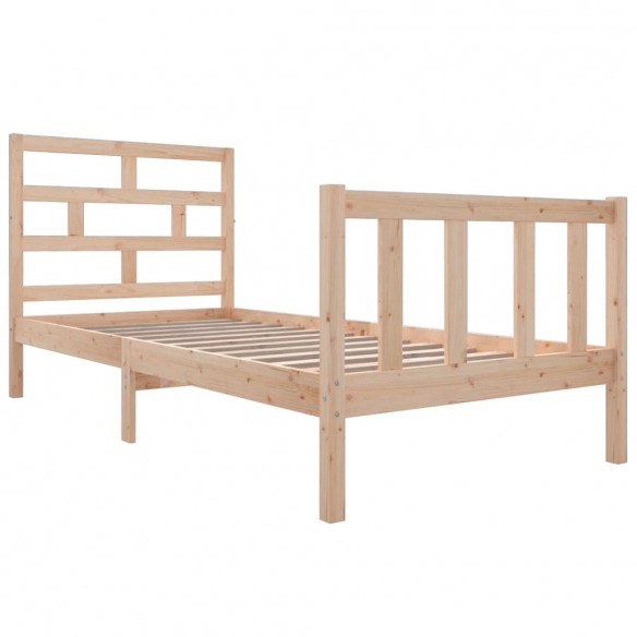 Cadre de lit bois de pin massif 90x190 cm simple