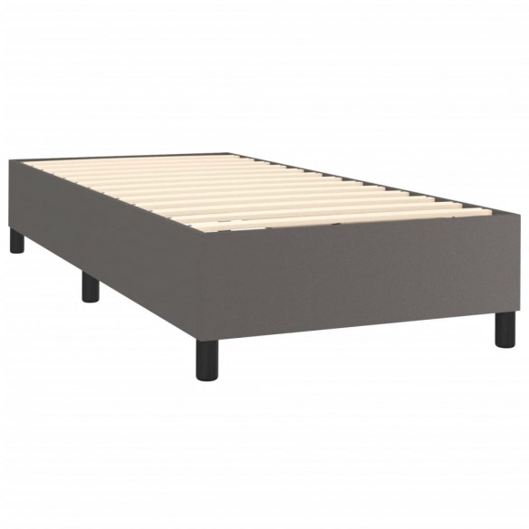 Cadre de lit avec matelas Gris 80x200 cm Similicuir