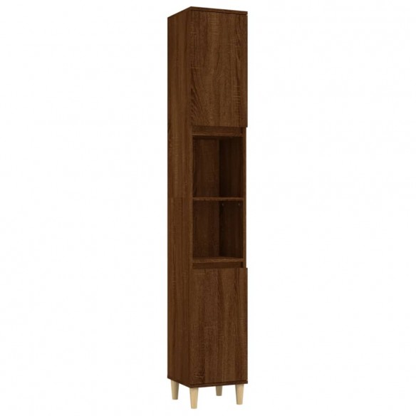 Armoire de bain chêne marron 30x30x190 cm bois d'ingénierie