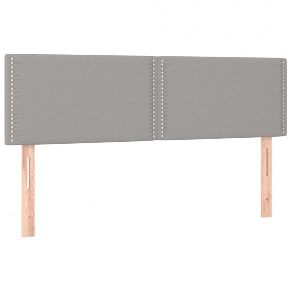 Cadre de lit avec matelas Gris clair 140x200cm Tissu