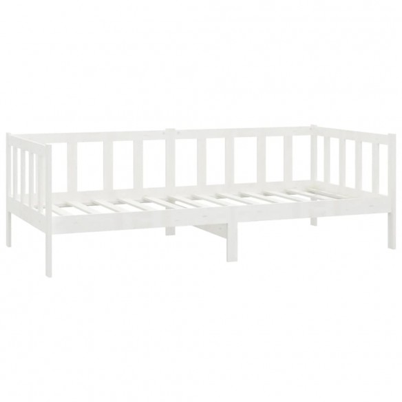 Lit Blanc Bois de pin massif 90x200 cm