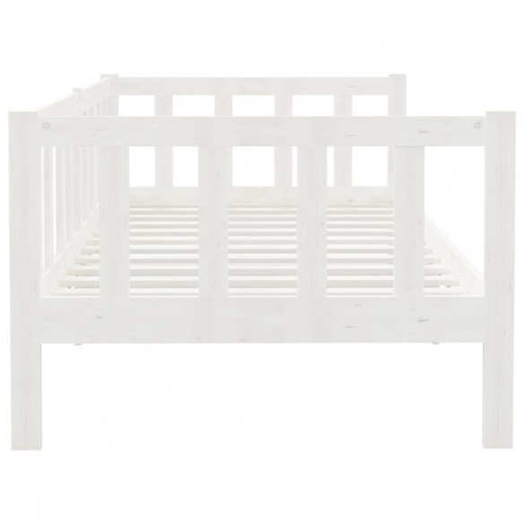 Lit Blanc Bois de pin massif 90x200 cm