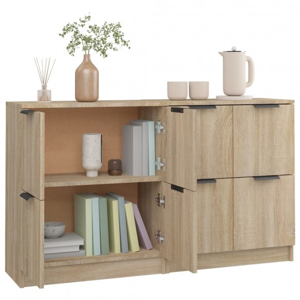 Buffets 2 pcs Chêne Sonoma 60x30x70 cm Bois d'ingénierie