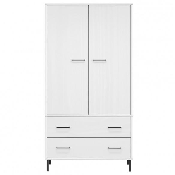 Garde-robe avec pieds en métal Blanc 90x55x172,5 cm Bois OSLO