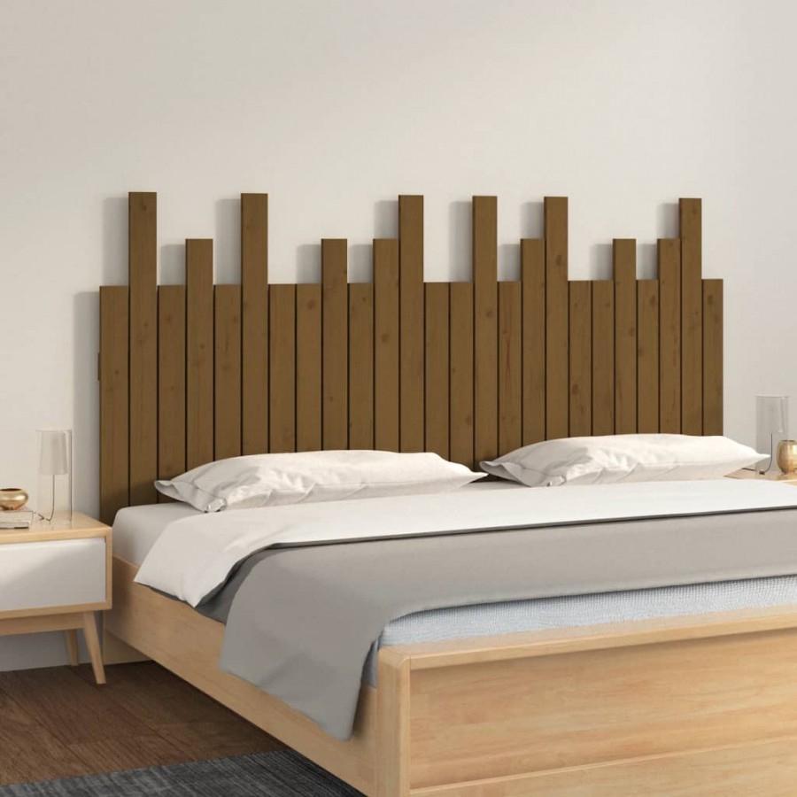 Tête de lit murale Marron miel 159,5x3x80 cm Bois massif de pin