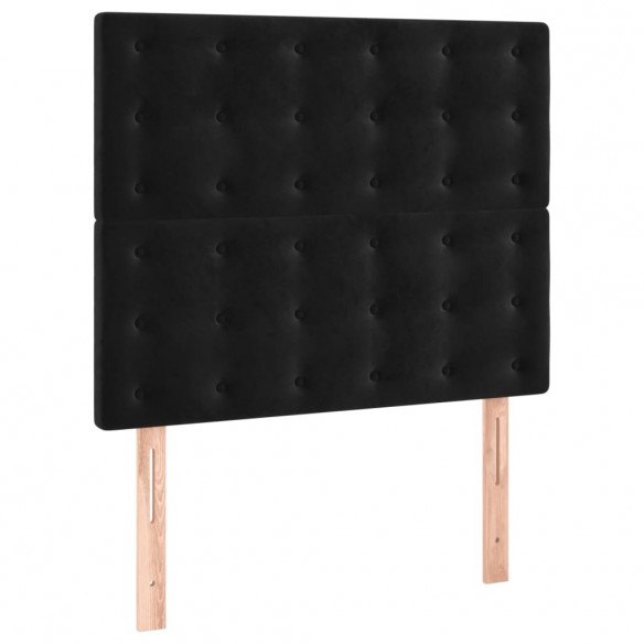 Cadre de lit avec matelas Noir 100x200 cm Velours