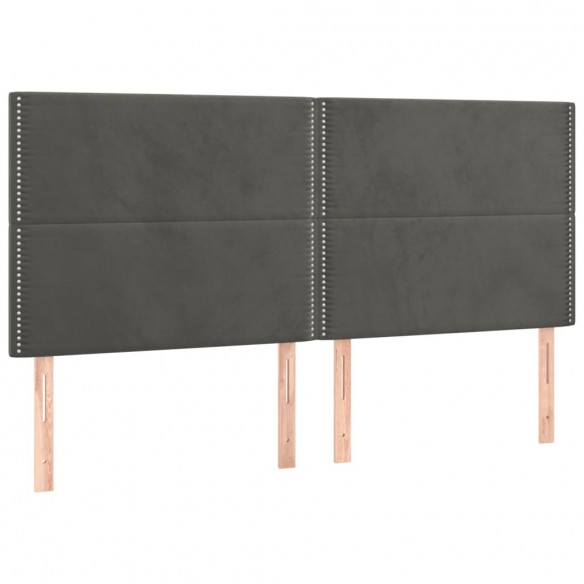 Cadre de lit et matelas Gris foncé 160x200cm Velours