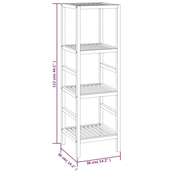Étagère de salle de bain 36x36x112 cm Bois massif de noyer