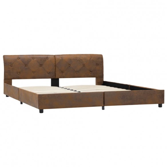 Cadre de lit Marron Similicuir daim 160 x 200 cm