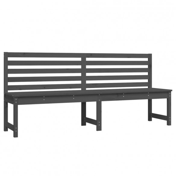 Banc de jardin gris 201,5 cm bois massif de pin