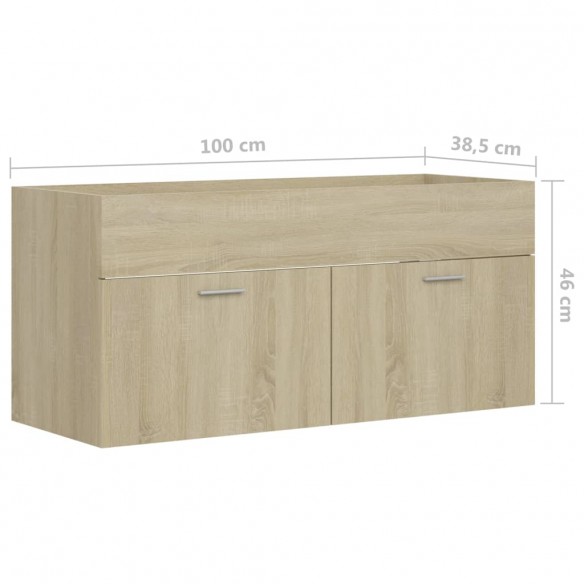 Armoire d'évier Chêne sonoma 100x38,5x46 cm Aggloméré