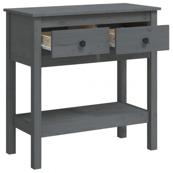 Table console Gris 75x35x75 cm Bois massif de pin