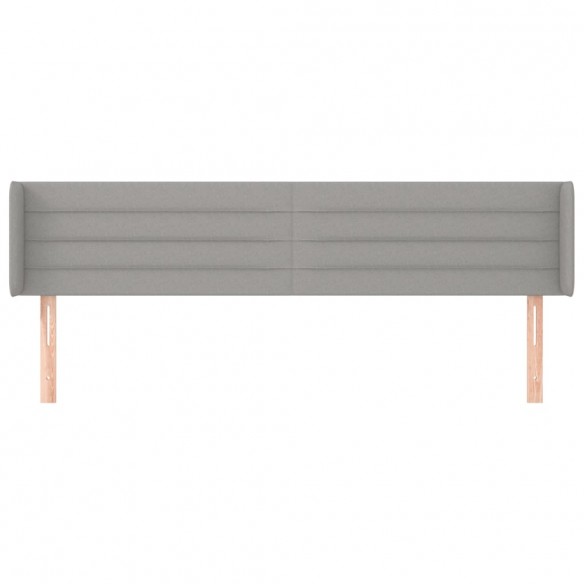 Tête de lit avec oreilles Gris clair 203x16x78/88 cm Tissu