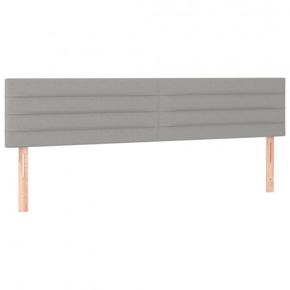 Têtes de lit 2 pcs Gris clair 100x5x78/88 cm Tissu