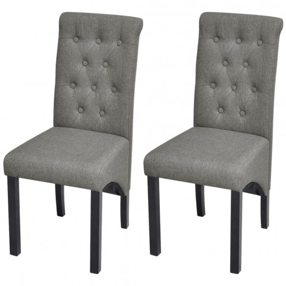 Chaises à manger lot de 2 gris clair tissu