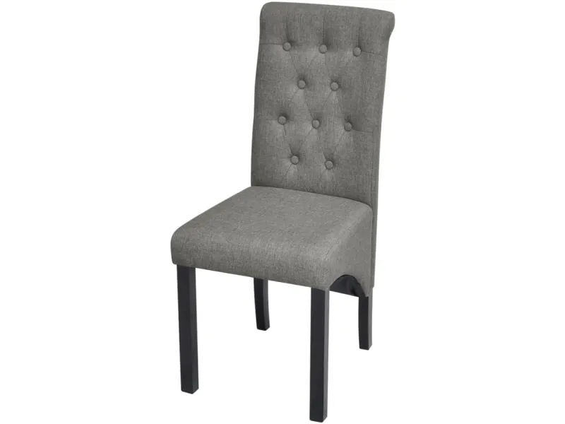 Chaises à manger lot de 2 gris clair tissu