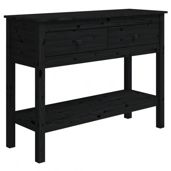 Table console Noir 100x35x75 cm Bois massif de pin