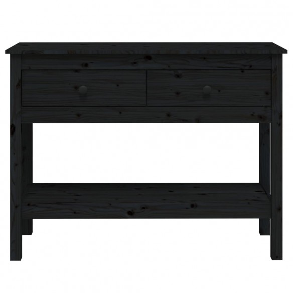 Table console Noir 100x35x75 cm Bois massif de pin